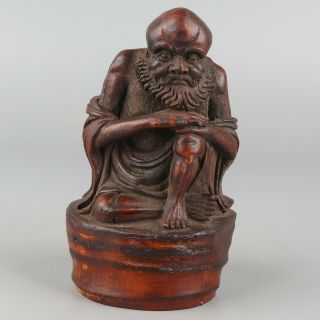 Chinese Exquisite Hand - Carved Luohan Carving Bamboo Statue