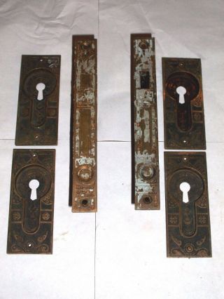 Antique Eastlake Corbin Double Pocket Door Hardware Set 2