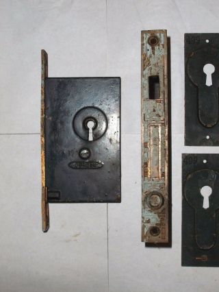 Antique Eastlake Corbin Double Pocket Door Hardware Set 3