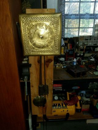Vintage French Brass Wag On Wall Clock - Serviced And