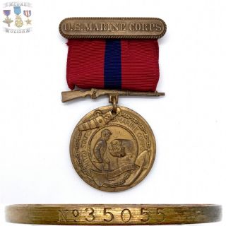 No.  35055 Wwi Usmc Good Conduct Medal Marine Corps Numbered World War 1