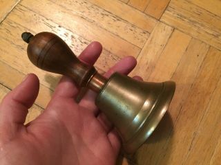 19th Century Small Table Bell Dinger & Great Bulbous Wood Handle 12