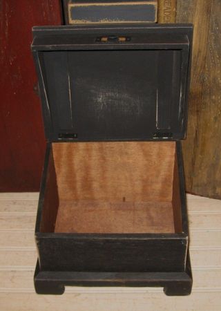 Big Primitive Wood Table Top RECIPE BOX/Spice/Mail/Candle/Desk Organizer Black 4
