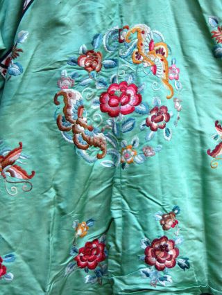 Women’s Antique Chinese Silk Embroidered Top and Pants Set Green Medium 8