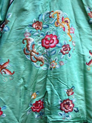 Women’s Antique Chinese Silk Embroidered Top and Pants Set Green Medium 9