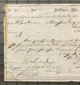 General Lawrence P.  Graham Signed 1864 Civil War Era Document Autographed w/ LOA 3