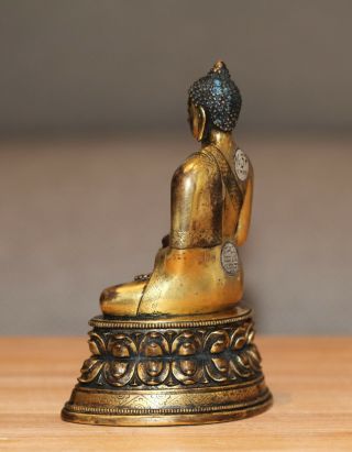 Antique Chinese Tibetan very fine gilt buddha,  Qing Dynasty,  19th century,  RARE. 3