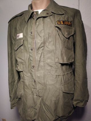 Vintage M - 1951 Military Issue Field Jacket Size Large Long 7th Army.  Cold War