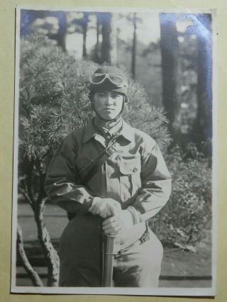 Ww2 Japanese Army Picture Of The Tank Soldier.  Mr Saitou Corporal.  Very Good