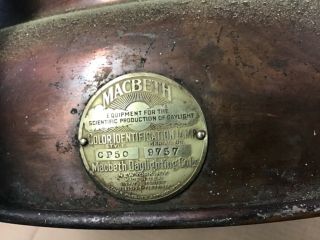 Large Rare Antique Macbeth Ships Identification Light With Blue Lens 2