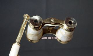 Vintage Brass Binocular Sea Shell Folding Antique Opera Glass Telescope Victoria 2