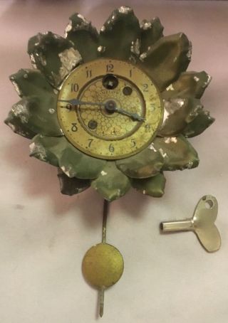 Lux Sunflower Pendulette Clock - Green