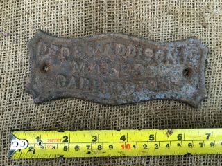 Vintage Cast Iron Name Plate Sign Plaque Ord & Maddison Makers Darlington
