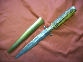 German Sword Trench Dagger Hunting Knife Solingen Engraved Navy Blade