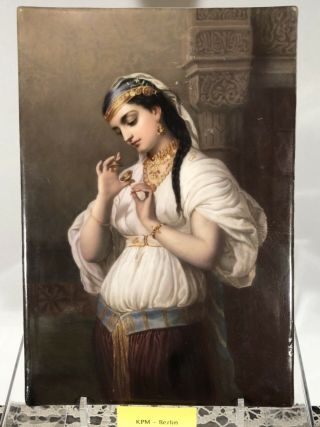 KPM Berlin - Orientalist Woman Porcelain picture - SIGNED 2