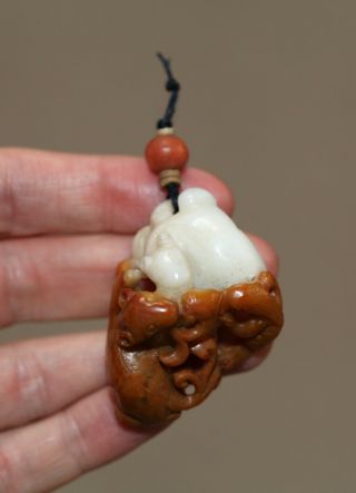 Antique Chinese Carved Fine Jade Pebble Group,  Qing Dynasty,  19th Century.  Rare.