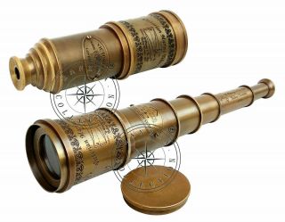 Victorian Marine Old Antique Telescope 18 " Maritime Nautical Brass Spyglass