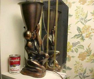 Rare Art Deco Modernistic Nude Man Torchere Lamp - S.  F.  Estate