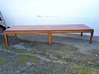 Mid Century Modern Lane Rhythm Extra Long 6 Leg Walnut Coffee Table,  71 " Long
