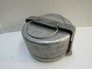 Vintage French Mess Tin Kit Cook Set Pans w/ Lids 1950 ' s Era Dented MMT Tournus 9