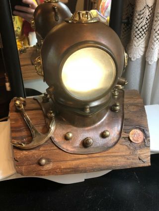 Diving Helmet Desk Lamp 10 " Vintage Deep Sea Diving Helmet Nautical Steampunk