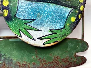 Scarce Signed Curtis Jere Metal FROGS Mid - Century Wall Art Enamel Sculpture 8