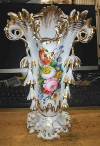 Vintage Huge French Old Paris Vase,  Xix C.