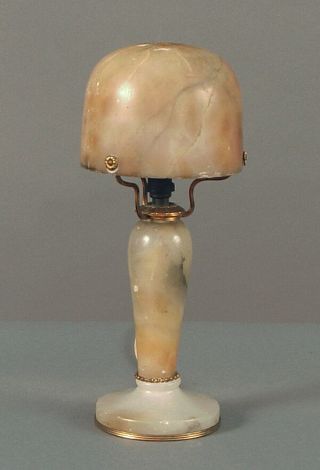 A Small French Alabaster Boudoire Table Lamp About A Hundred Years Old