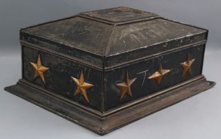 Antique Civil War Period,  Fitted Tin Apothecary Chest,  Combination Stars Lock 5