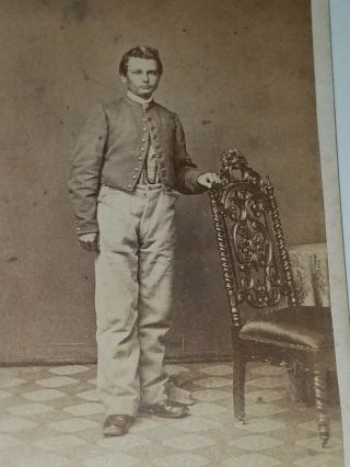Rare 1860s Pa Civil War Soldier Cdv Backmarked With Revenue Stamp