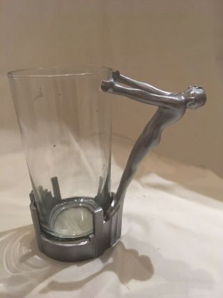Frankart Rare Nude Drinking Glass 1930s Art Deco