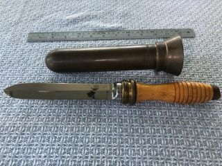 MORSE WWII US Navy Deep Sea Diver Knife & Scabbard,  Authentic 11