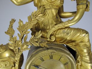 19th C French gilt bronze mantle clock D9050 3