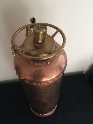 Antique Brass And Copper Fire Extinguisher