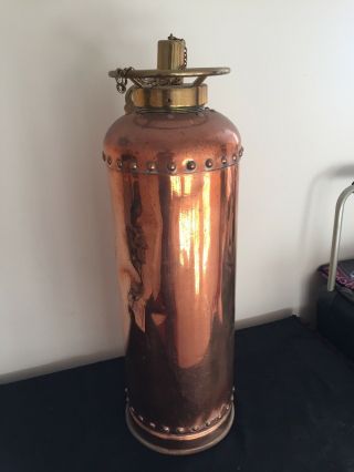 Antique Brass And Copper Fire Extinguisher 2