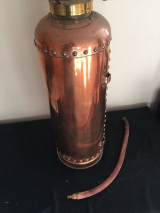 Antique Brass And Copper Fire Extinguisher 3