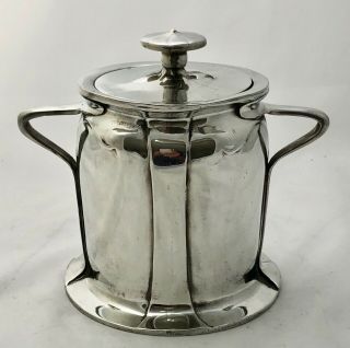 rare liberty & co tudric pewter biscuit barrel by C F A Voysey early mark 059 3