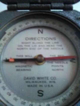 Vintage Military Compass David White Co.  No.  603a Shape.