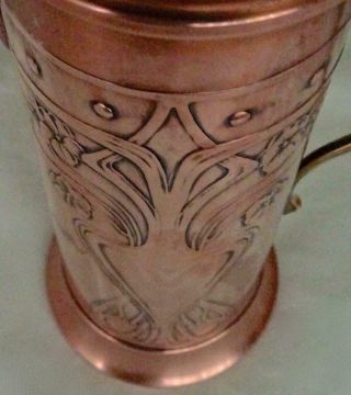 Fine,  small WMF Secessionist Art Nouveau Copper Jug,  Pitcher 2