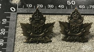 Ww1 Cef 89th Battalion,  Alberta,  Collar Badge Set (17386)