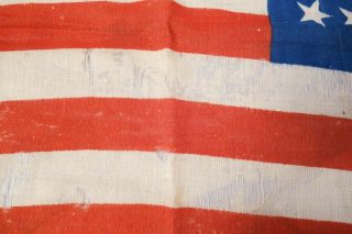 Estate Found Rare Antique US Civil War Era Kansas 34 Star American Parade Flag 8