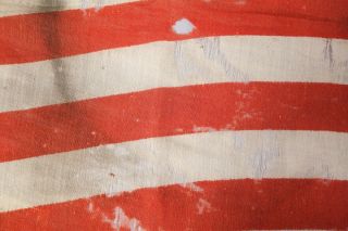 Estate Found Rare Antique US Civil War Era Kansas 34 Star American Parade Flag 9