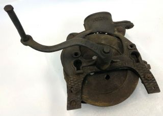 Antique Primitive Farm Agriculture Fulton Cast Iron Hand Crank Corn Sheller 6