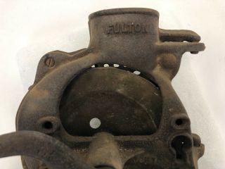 Antique Primitive Farm Agriculture Fulton Cast Iron Hand Crank Corn Sheller 8