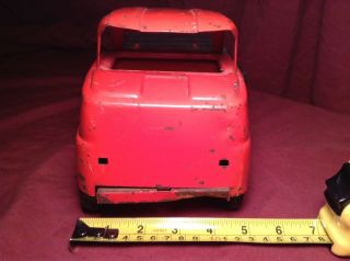 Antique Vintage 1940 ' s Structo Metal Old Tin Toy Rare Flatbed Tow Truck Cab Car 7