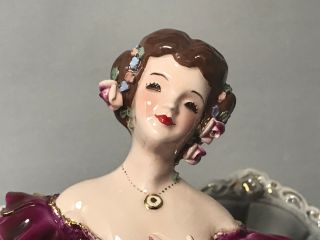 Vintage Florence Ceramics Of Pasadena Figurine Of Victoria,  Sitting On A Couch 3