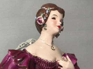 Vintage Florence Ceramics Of Pasadena Figurine Of Victoria,  Sitting On A Couch 4