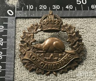 Ww1 Cef 10th Battalion Calgary Cap Badge (17375)