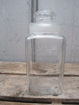 Vintage Country Drug Store Pepsin Candy Jar With Glass Lid A7247