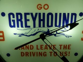 Vintage Greyhound Bus Lines Lighted Pam Advertising Clock Sign Transportation 2
